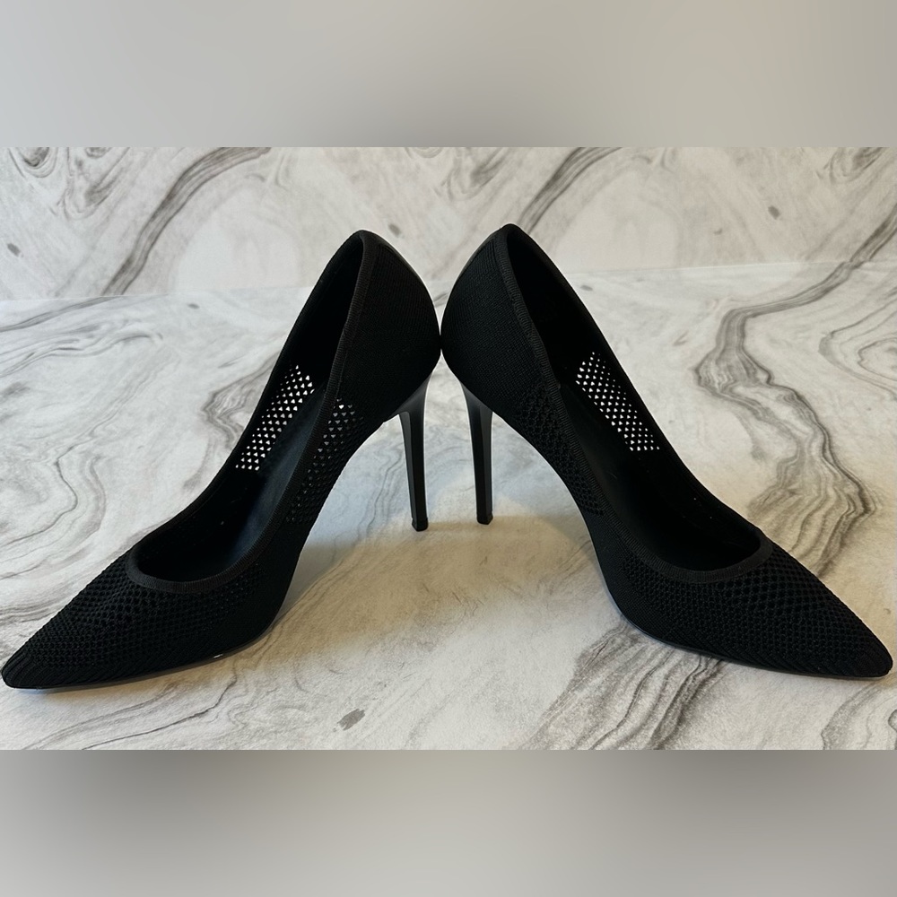Mix No. 6 Black Mesh Pointed Toe Heel